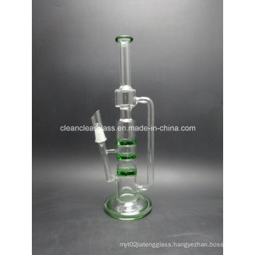 Glass Water Pipe Glass pipe Recycler Wholesale with 3 Layer Cyclone Perc